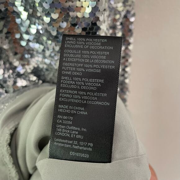 Anthropologie Silver Sequin Midi Dress - Picture 10 of 10